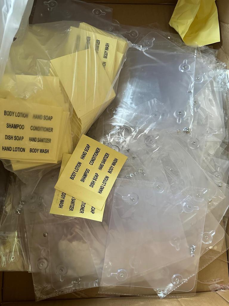 Настенный дозатор для тройного мыла без перфорации для ванной комнаты - жидкости для мытья рук, ванны, ухода за волосами