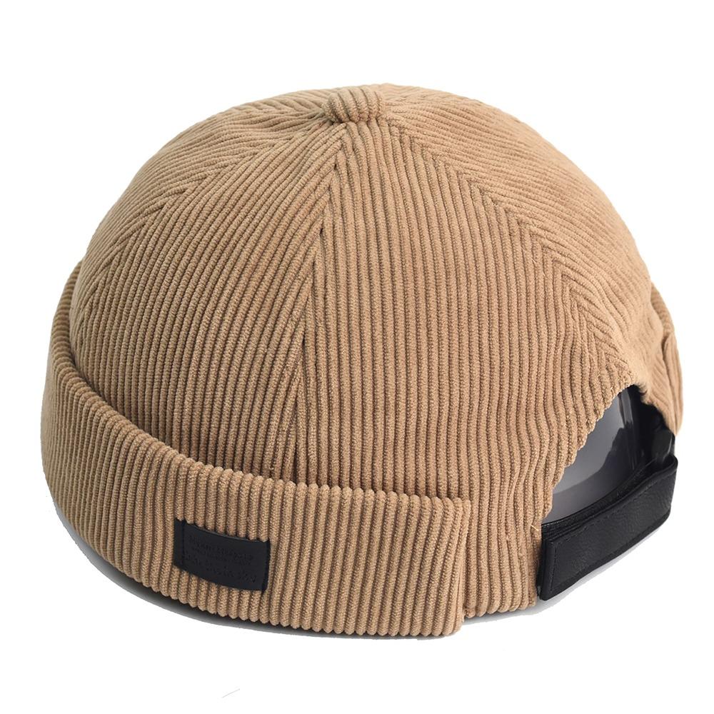 Adjustable Brimless Cap Adjustable Back Strap Retro Docker Hat Beanie Hat  Daily Casual Wear