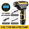 120W Handheld Cordless Car Tyre Air Compressor Pump USB Wireless Car Tire Inflator Pump + Digital Display for Motorcycle Bicycle