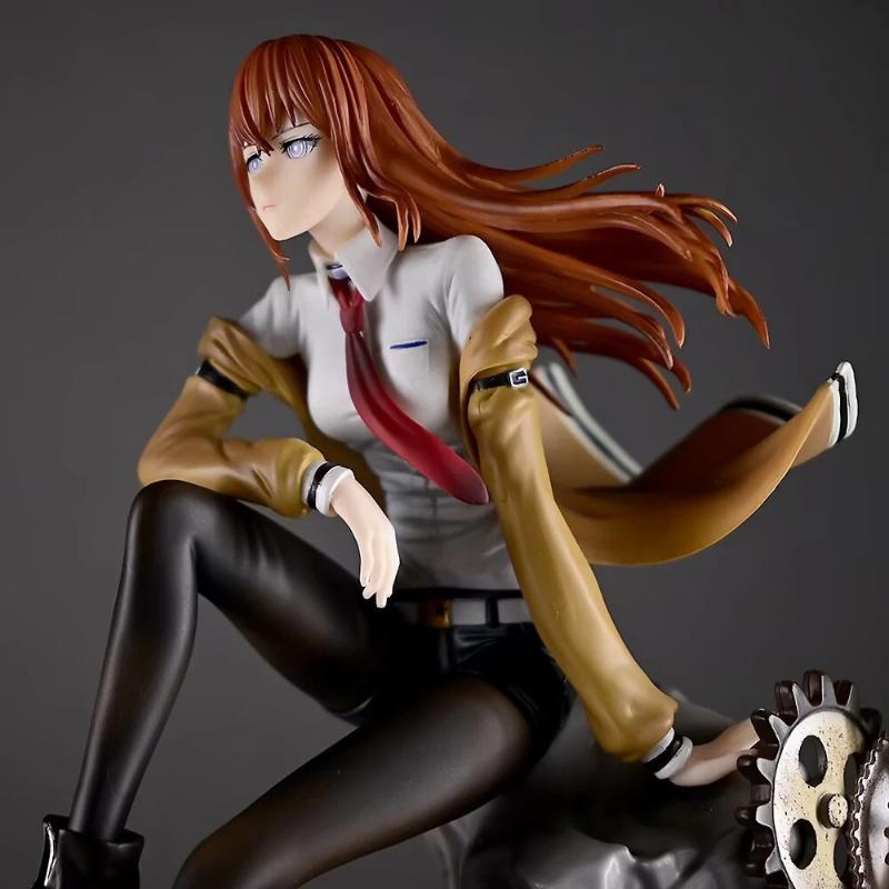 Макисе Курису Steins Gate GK Статуэтка Аниме Фигурка 25,5 см Раскрашенная версия С каменным основанием Настольное украшение Подарок для фанатов аниме