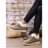 2025 New Lace-up Plush Plush Cotton Shoes Large Size Round Toe Platform Sole Warm Snow Boots for Women