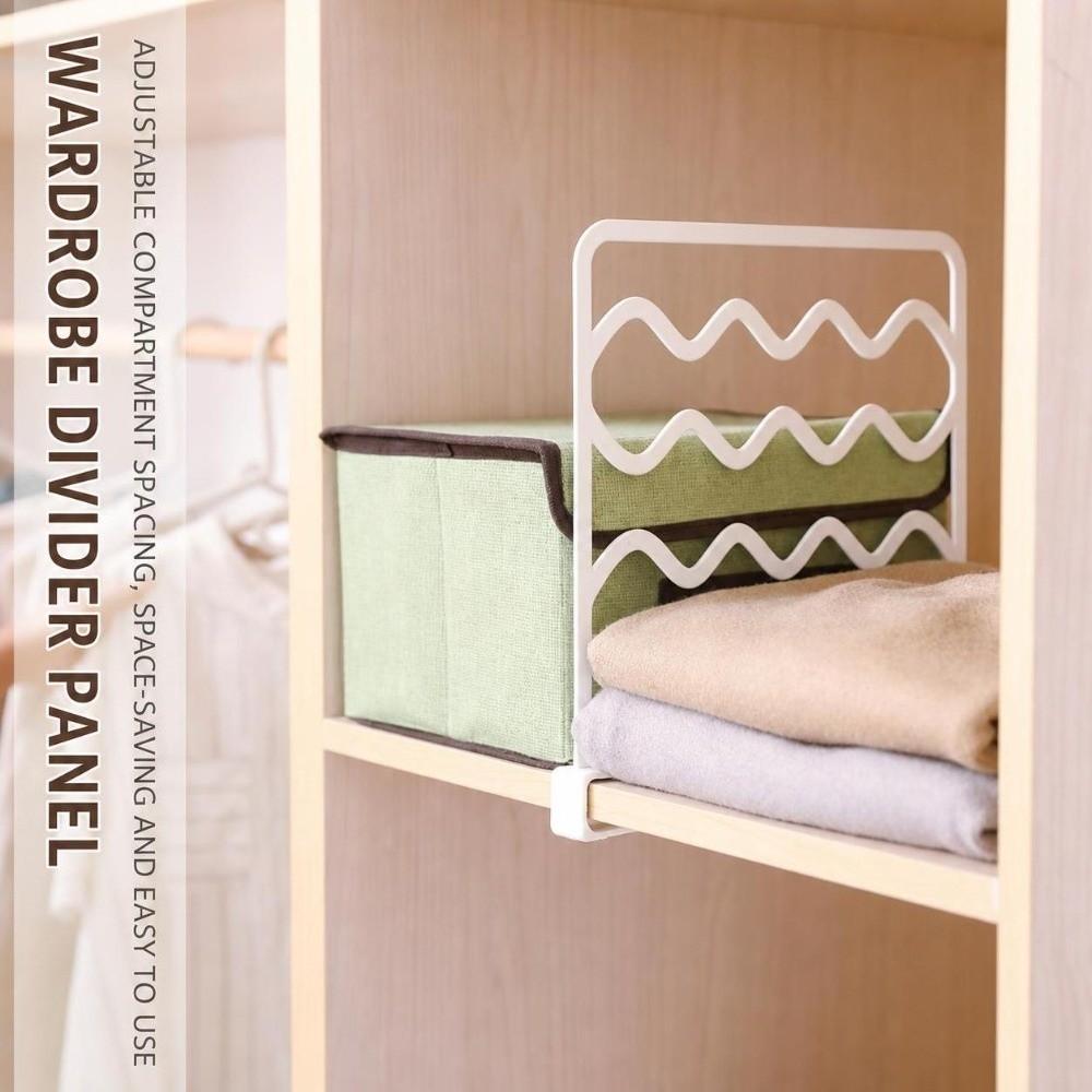 4Pcs Durable Shelf Dividers Adjustable Wardrobe Partition Board Stylish Closet Organizer Bookcase