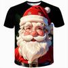 Interesting Christmas Graphic Men's T-shirt 3D Santa Claus Pattern Short Sleeved T-shirt Fashionable Casual Creative T-shirt