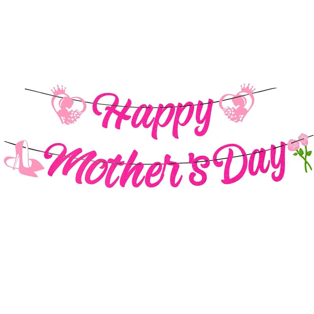 Decorative Flag Pulling Mother's Day Banner Cake Insertion