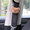 1pc Cute Cartoon Bear Car Seatbelt Cover Leather Seat Belt Harness Cushion Auto Shoulder Strap Protector Pad for Children Kids