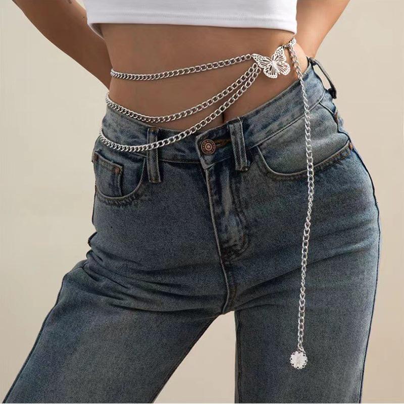 Women's Metal Hollow Circle Waist Chain Belt: All-Match Decorative Accessory for Suits, Sweaters, and Dresses