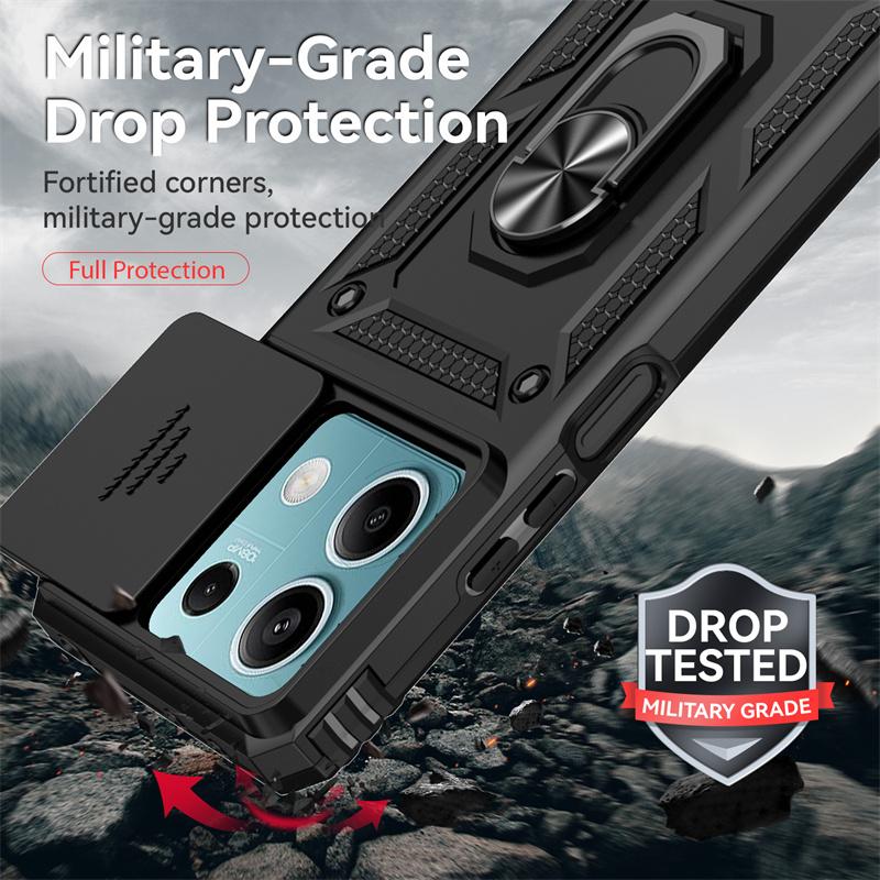 Защитный чехол для Xiaomi Poco X6 5G Slide Camera Lens, защитный чехол для телефона Pocox6 Pocco Poxo Poko Little X6 X 6 6X 5G, задняя крышка