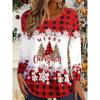 Christmas Women's T Shirt Graphic Christmas Tree Snowflake Vintage Fashion Stylish Long Sleeve Crew Neck Regular Tops Daily Weekend Print