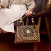 Винтажная женская сумка из искусственной кожи, сумка-тоут, с тиснением, ручной полировки, на плечо, сумка-мессенджер, простая маленькая квадратная сумка
