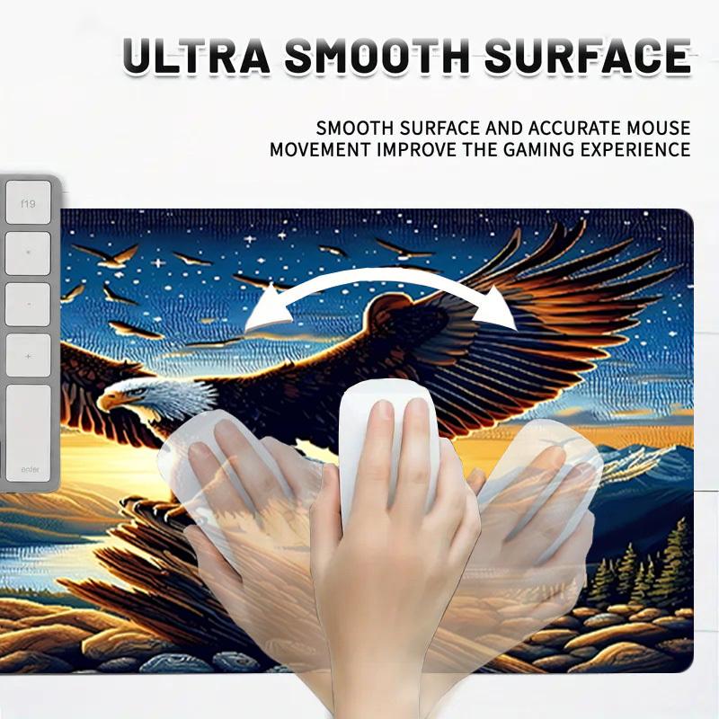 1PC Eagle, Landscape Oversized Mouse Pad - Non-Slip Rubber Base Perfect for OfficeIdeal Gift for Gaming Enthusiasts,320A