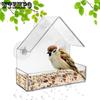 Window Bird Feeder with Strong Suction Cups - Clear Window Bird Feeders for Viewing, Transparent Acrylic Bird Feeder for Window, Nothing To Assemble