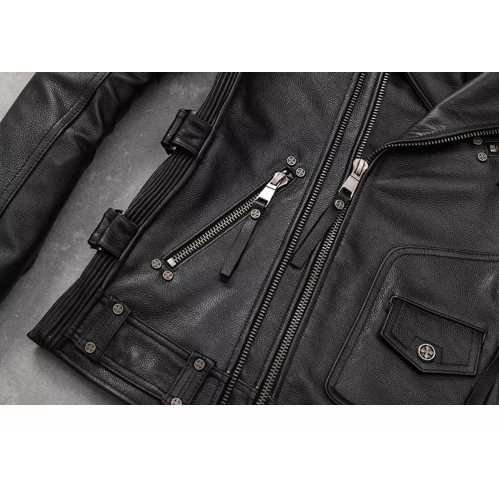 Китайский размер мотоциклетная куртка из натуральной воловьей кожи мужская тонкая куртка из телячьей кожи ретро куртка мужская байкерская одежда для езды на мотоцикле