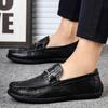 Простые официальные офисные дышащие мокасины без застежек, обувь для вождения, модные высококачественные лоферы, повседневная кожаная мужская обувь