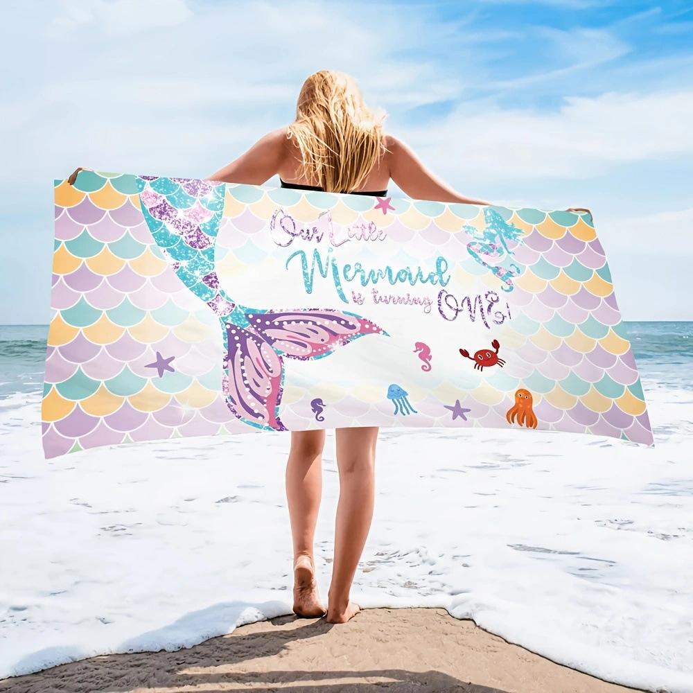 Exotic Floral Print Soft Microfiber Large Towel Water Absorbent For Beach Surf Use
