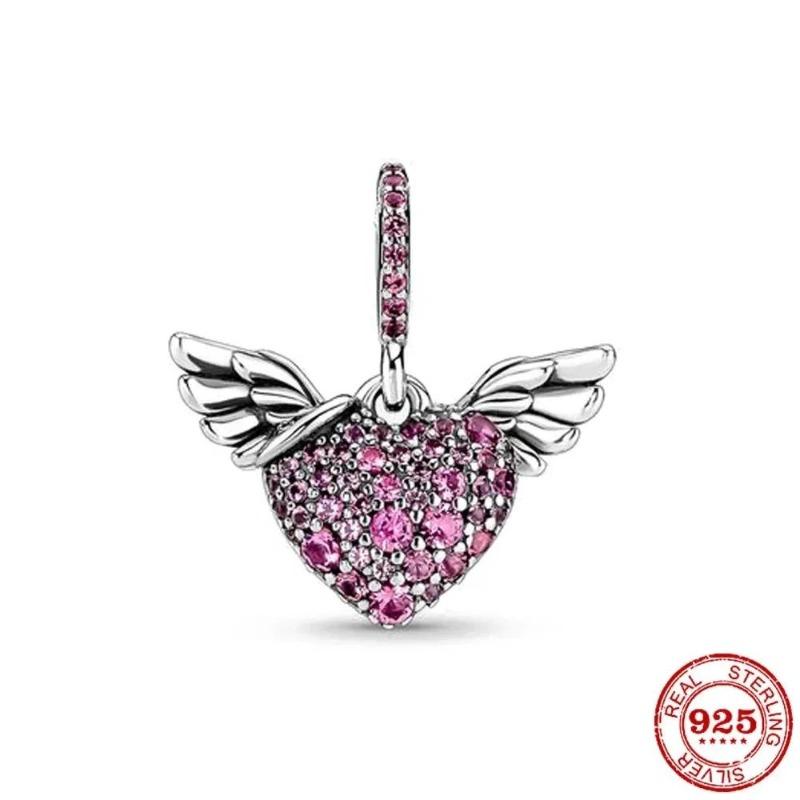 Новые медные шармы в виде крыльев ангела, подвески в виде сердца, птицы, свиньи, подходят для оригинальных браслетов, ожерелий, женские изящные украшения для DIY, подарки