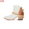 Fashion Women Boots 2024 Autumn Vintage Boots Women Chunky Heels Lace-up Booties  Heeled Ankle Boots Botas De Mujer
