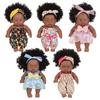 20cm Realistic Soft Vinyls Toddler African Doll Life Like Black Reborns Toy For Baby Comforting And Adult Collector Toy