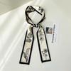 Plant Print Fashion Hair Ribbon Scarf Neck Tie Bag Scarfs Satin Silk Skinny Headscarves For Women
