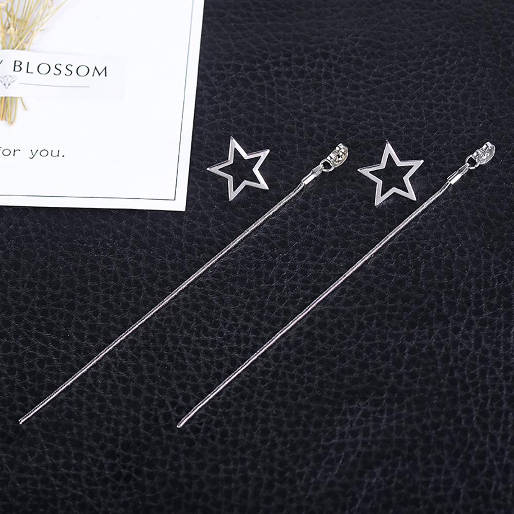 Серьги Bluelans, висячие линейные милые серьги с пятиконечной звездой, длинные кольца для девочек, ювелирные изделия