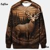 Толстовка с 3D тигром для мужчин, топы с длинным рукавом, одежда с рисунком животных, свободный свитер с круглым вырезом, модная дизайнерская мужская толстовка