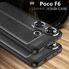 Для чехла Poco F6 Xiaomi Poco F6 Capas Роскошный бампер для телефона Задняя броня Противоударный ТПУ Мягкий кожаный чехол Poco F6 F 6 PocoF6
