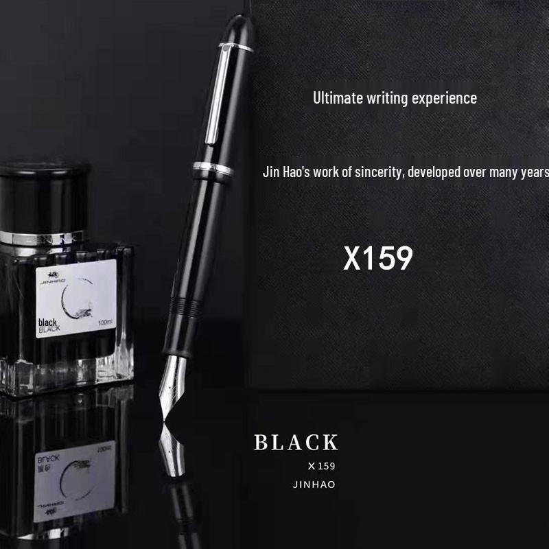 Золотая перьевая ручка Jinhao X159 из стали с иридиевым пером 40 мм, прямой клип и гигантский спиральный колпачок