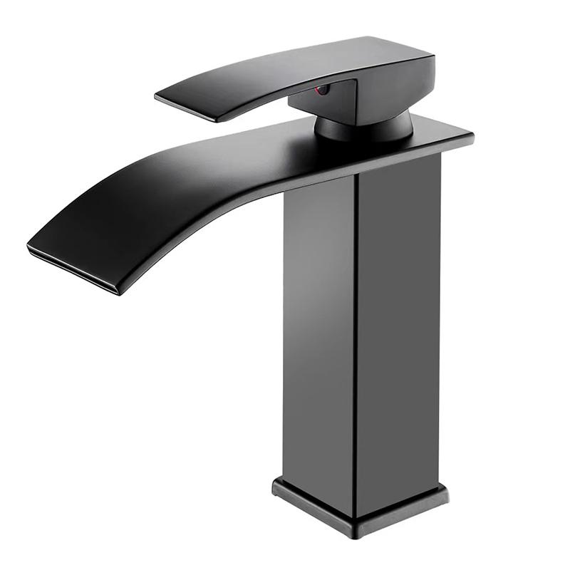 Waterfall style stainless steel faucet suitable for household use, single hole installation for both hot and cold use new style