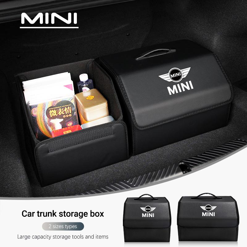 HNSCH1 Car Trunk Storage Box High-capacity Leather Organizer Case For MINI Cooper JCW Countryman Clubman Cabrio Paceman Coupe R56 F56