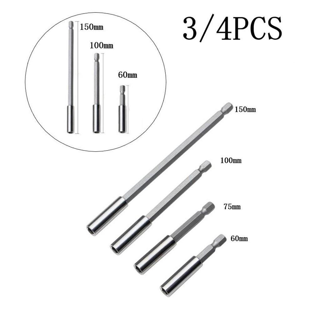 Magnetic Bit Holder Set 60/75/100/150mm Extension Rod 1/4" Hex Shank Set