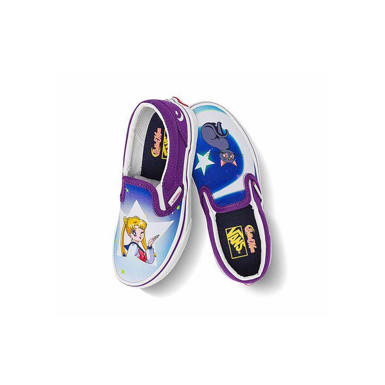 Vans Sailor Moon X Classic Slip-On Kids Pretty Guardian Kids Sneakers Blue Purple VN0A7Q5G5RH