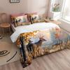 Deer Floral Pattern 3D Printed Duvet Cover Retro Artistic Style Bedding Set For Kids Teens Adults Wildlife Theme Quilt Cover