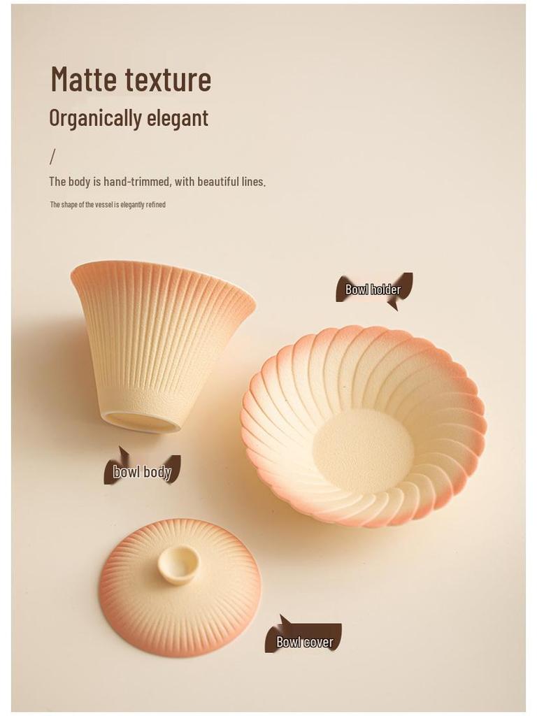 Набор гайвань и чашек для чая с градиентным фейерверком - Высококачественный керамический набор для чая Кунг-фу с подарочной коробкой для сувенира на Праздник Весны