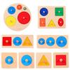 Educational Toy Multiple Color Pegboard Knob Panel Puzzle Board Geometric Shape Matching Toy