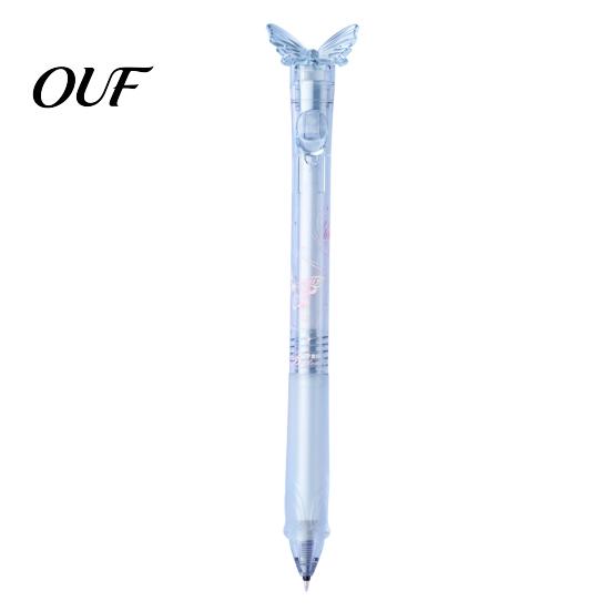 Aesthetic Desk Accessories Translucent Butterfly Gel Pen, 0.5mm Smooth Writing Retractable Ergonomic Triangular Pens Comfortable Grip Pen for