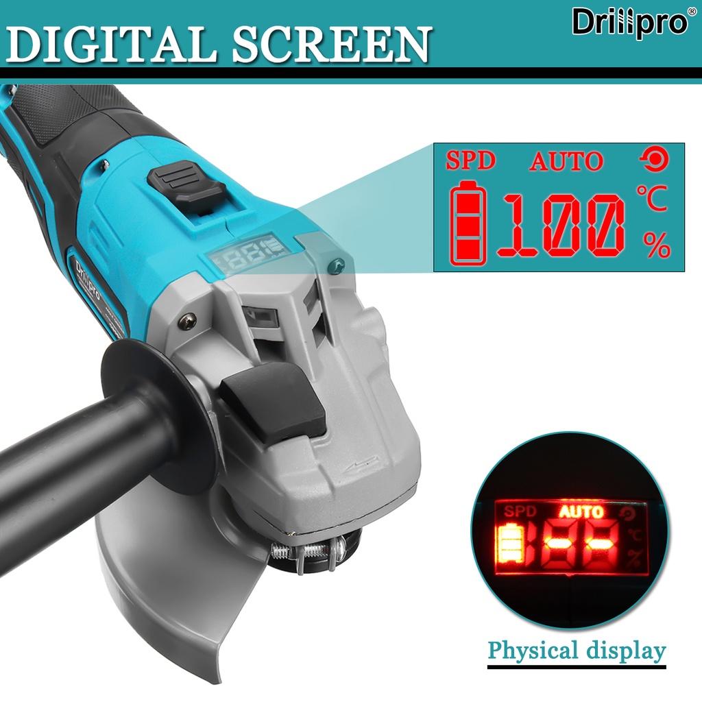 125MM 588VF Brushless Electric Angle Grinder Digital Display Cutting Machine Power Tools + Lithium-Ion Battery For 18V Battery New