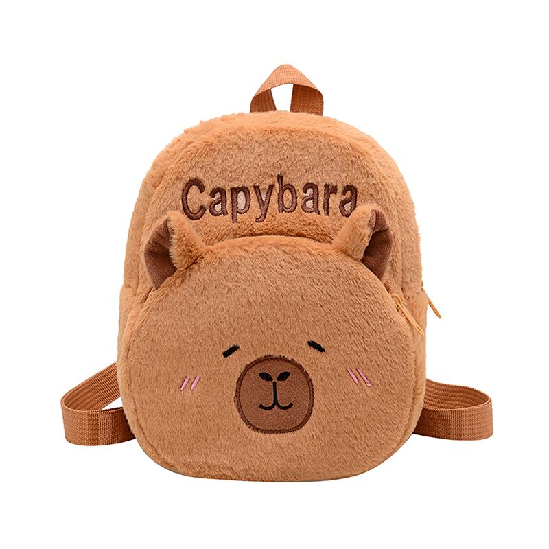Плюшевый рюкзак в виде капибары, портативный, мультяшные животные, милый рюкзак капибара, плюшевая женская сумка, подарок для девочек, детей