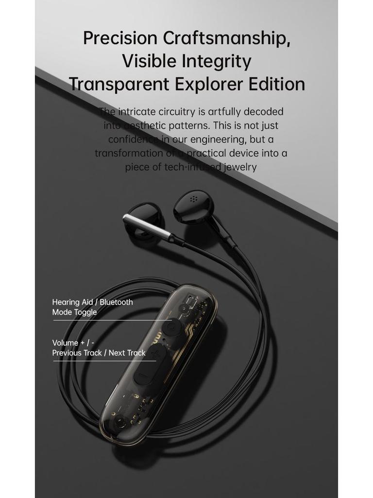 FT-10 Bluetooth Earphones: Hearing Aid & Sound Amplifier for Elderly, Clip-on Sport Design