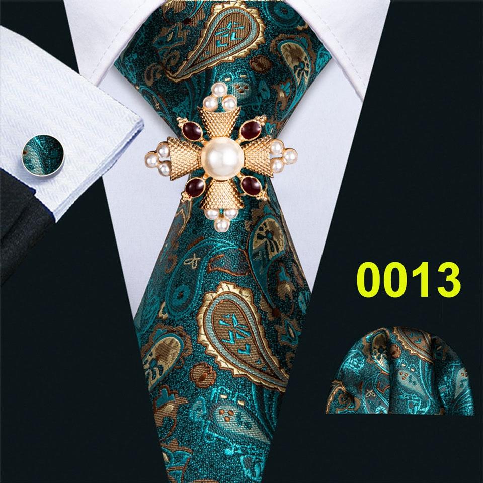 Barry.Wang солидный набор галстук с брошью и запонками,для мужчин