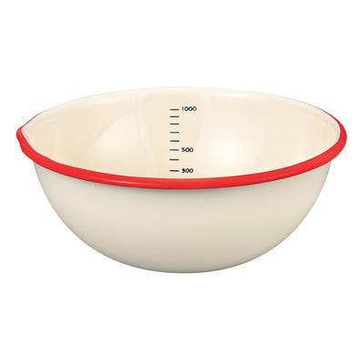 Миска эмалированная Fuji NR, 18 см, 1,2 л, Эмаль, Градуированная, Красная, BM-18B