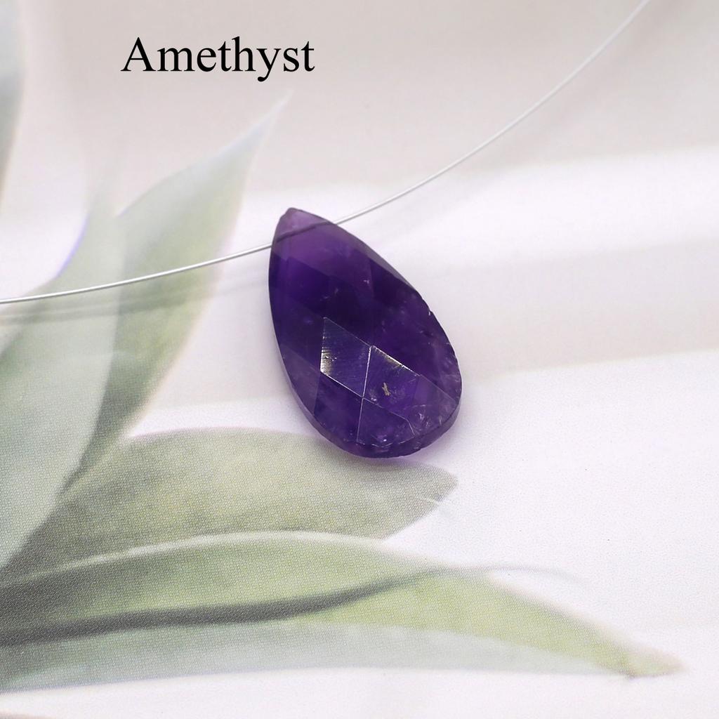 1Pc, Reiki Healing Crystal Energy Gemstone Charms, Faceted Natural Stone Drop Pendant for Women Men, DIY Halloween Christmas Necklace Accessories