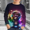 Children's Clothing Boy T-shirt Long Sleeved Cartoon Animal 3D Printed Fun Top