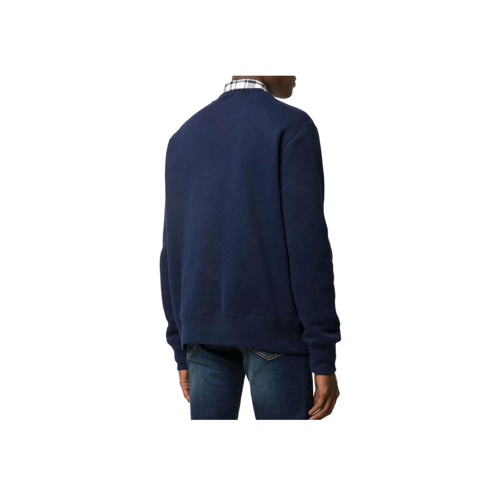 Polo Ralph Lauren FW24 College Style Bear Pattern Crewneck Флисовая толстовка с длинными рукавами Мужская толстовка Темно-синяя MNPOKNI16821719-410