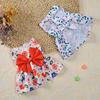 Cute Bow Pet Cat Dress Skirt Summer Flower Print Dog Dresses for Small Dogs Poodle Puppy mascotas Clothes vestidos para perritas