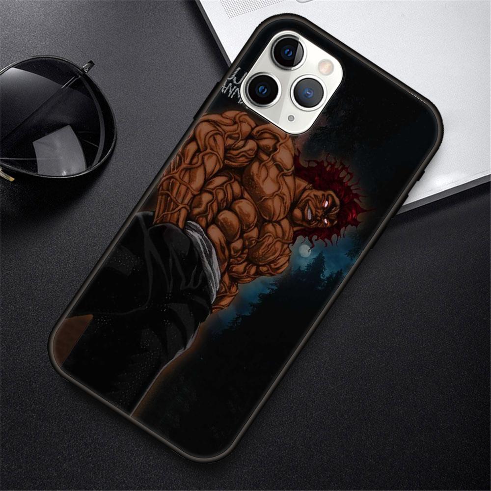 Чехол для телефона для IPhone 12 Mini 11 Pro XR X MAX SE XS 5 6 6S 7 8 E Plus черный чехол Hoesjes Trend Coque BAKI Hanma Yujiro аниме