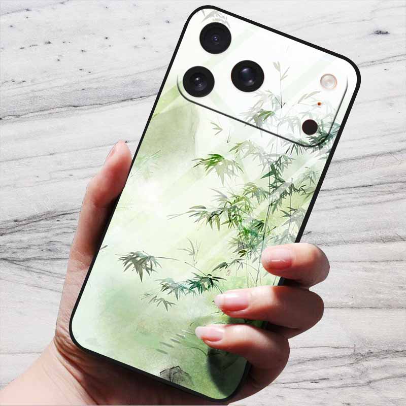 Милый Чехол Для iPhone 17 Pro Plus Capa 17 Pro Max Бампер Роскошный Закаленное Стекло Жесткая Задняя Крышка iPhone17 Air Funda Животные Узоры