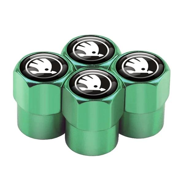2026 Hot 4PCS Car Tire Valve Cover Tire Stem Cover Dust Cover Accessories For Skoda Kodiaq Octavia 2 3 Yeti Karoq Rapid Fabia Ka