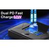 Upgraded 4-Ports 12V RV USB Outlet Dual PD3.0 & QC3.0 Car Charger Wall Mount Panel Socket Adapter with LED Voltmeter & Switch