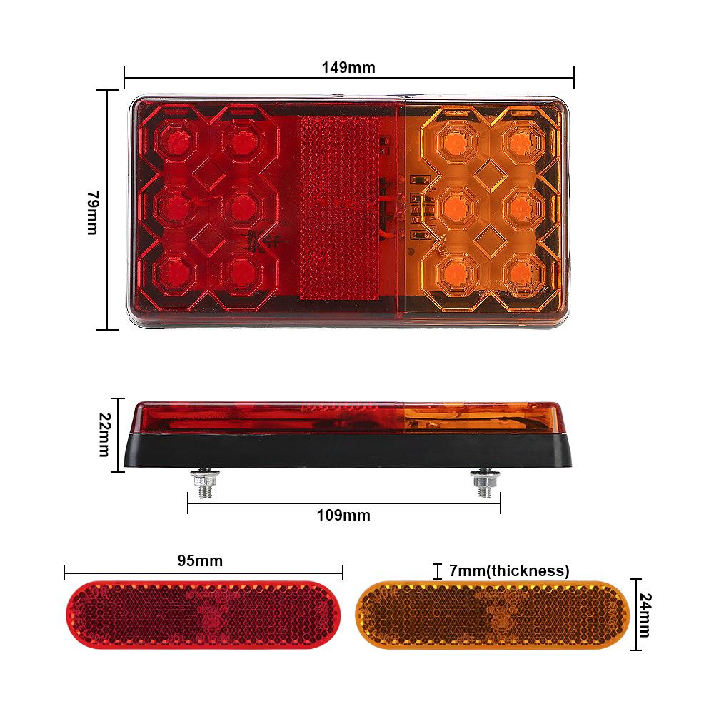 Светодиодный задний фонарь для автомобиля, грузовика, 1 пара, задний стоп-сигнал, задний фонарь для прицепа, каравана