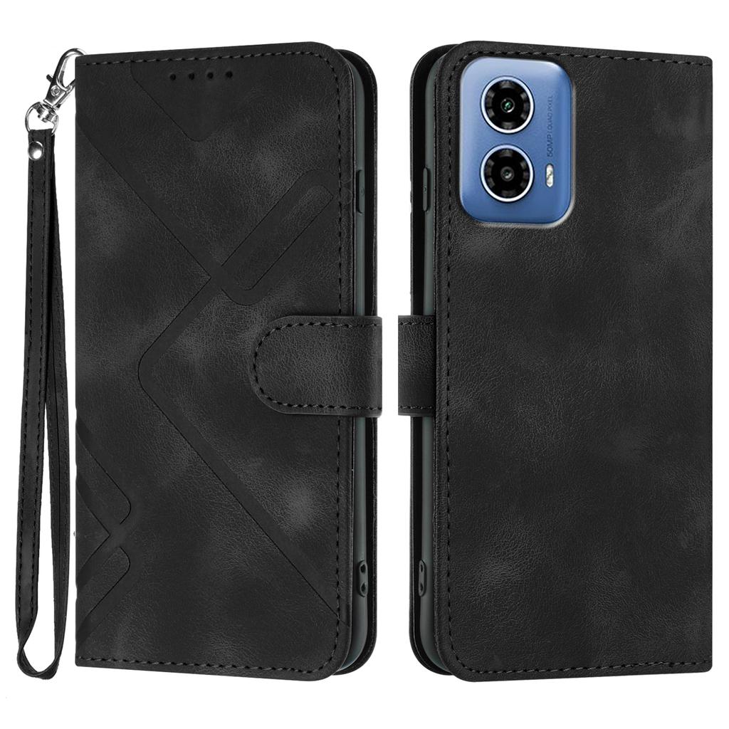 Knurling Stripe PU Leather Wallet Card Bag Phone Case for Motorola Moto E20,E30,E40,S30 Pro,E22,G32,G62,G53,G73,G13,G23,Edge 40...