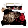 Leopard Print Duvet Cover Set Queen Cheetah Bedding Sets Geometric Comforter Cover African Safari Animal Quilt Cover Room Decor